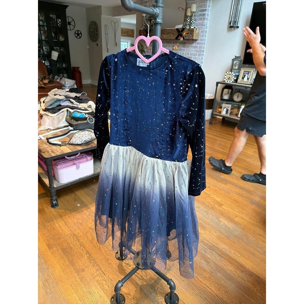 Lola + The Boys velvet star tutu dress girls 8-9